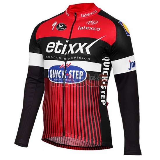 Maglia Quick Step manica lunga 2016 rosso e nero